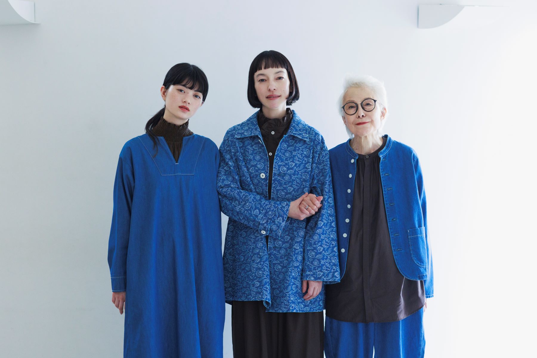 グランマママドーターゆったりオーバーサイズデニムチェスターコート♪ GRANDMA MAMA DAUGHTER グランマ ママ ドーター ラウンドカラー