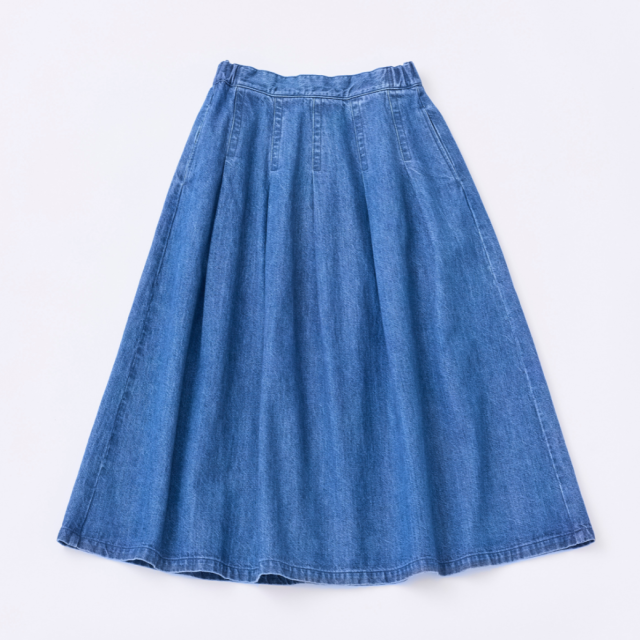 10ozデニムタックロングスカート