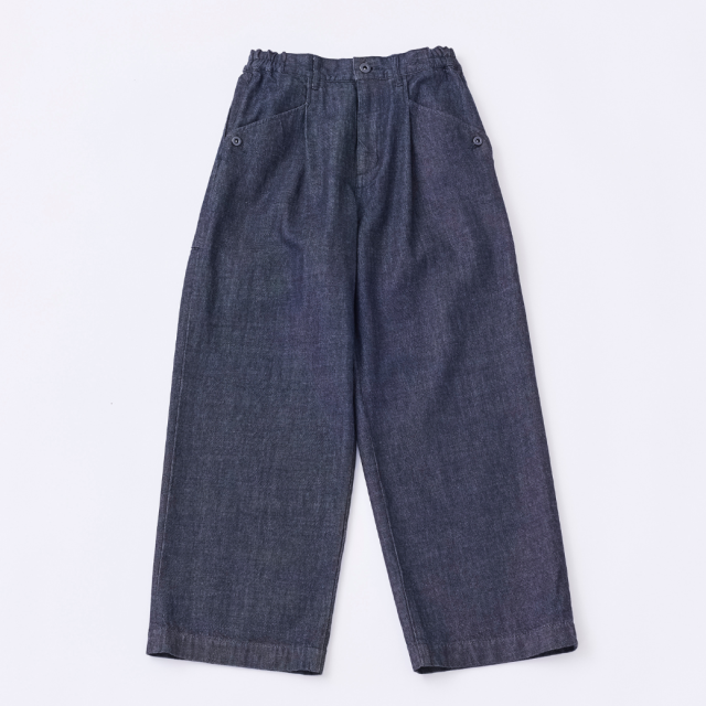 10ozデニム1タックワイドパンツ