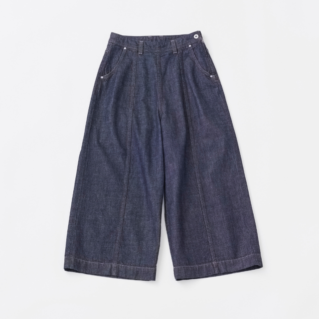 10ozデニムセンターシームワイドクロップドパンツ