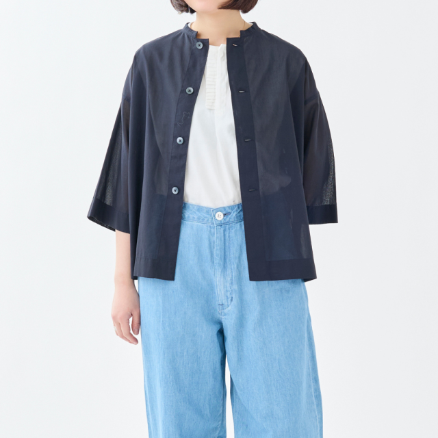 マオカラーシアーシャツ